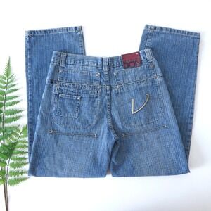 Y2K Medium Wash High Rise Loose Fit Cotton Denim Jeans‎ | 14 Girls or Women's 4
